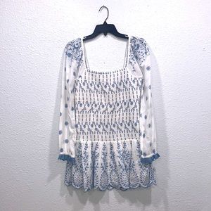 LoveShackFancy Jayce Mini Dress Ivory Shores Size M BRAND NEW